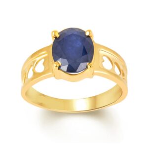 Blue Sapphire Adjustable Ring in Ashtadhatu RKBS11