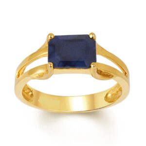 Blue Sapphire Adjustable Ring in Ashtadhatu RKBS14