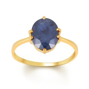 Blue Sapphire Adjustable Ring in Ashtadhatu RKBS15