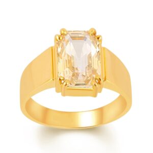Yellow Sapphire Adjustable Ring in Ashtadhatu RKPUK01