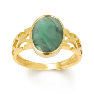 Emerald Adjustable Ring in Ashtadhatu RKEMR16