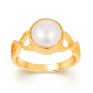 Pearl Adjustable Ring in Ashtadhatu RKPE03
