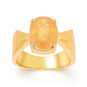 Yellow Sapphire Adjustable Ring in Ashtadhatu RKPUK09