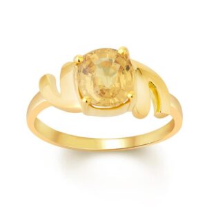 Yellow Sapphire Adjustable Ring in Ashtadhatu RKPUK11