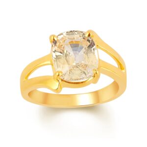 Yellow Sapphire Adjustable Ring in Ashtadhatu RKPUK13