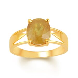 Yellow Sapphire Adjustable Ring in Ashtadhatu RKPUK18