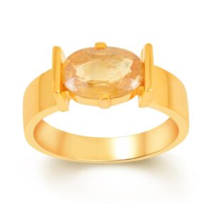 Yellow Sapphire Adjustable Ring in Ashtadhatu RKPUK19
