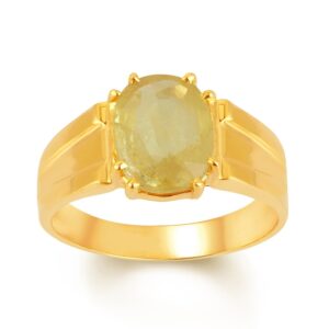 Yellow Sapphire Adjustable Ring in Ashtadhatu RKPUK20