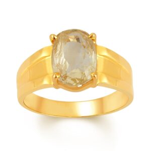 Yellow Sapphire Adjustable Ring in Ashtadhatu RKPUK21