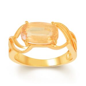 Yellow Sapphire Adjustable Ring in Ashtadhatu RKPUK22