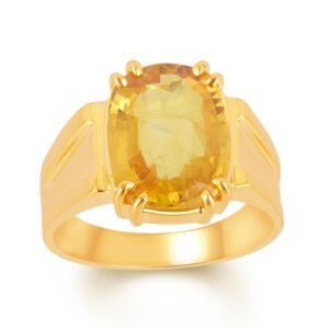 Yellow Sapphire Adjustable Ring in Ashtadhatu RKPUK23