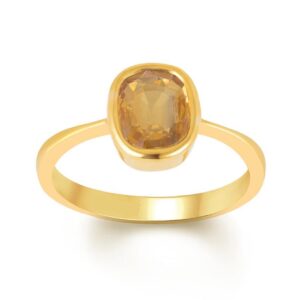 Yellow Sapphire Adjustable Ring in Ashtadhatu RKPUK24