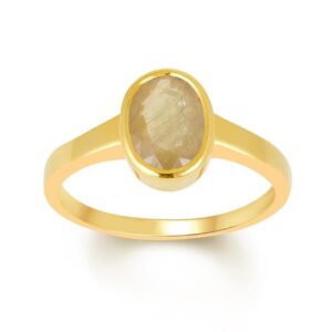 Yellow Sapphire Adjustable Ring in Ashtadhatu RKPUK16