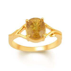 Yellow Sapphire Adjustable Ring in Ashtadhatu RKPUK25