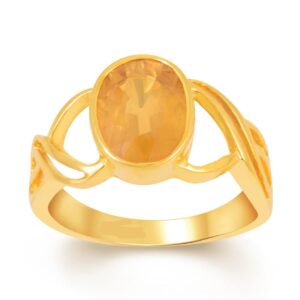 Yellow Sapphire Adjustable Ring in Ashtadhatu RKPUK30