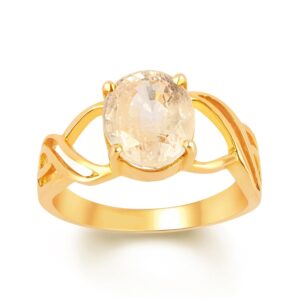 Yellow Sapphire Adjustable Ring in Ashtadhatu RKPUK31