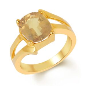 Yellow Sapphire Adjustable Ring in Ashtadhatu RKPUK32