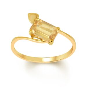 Yellow Sapphire Adjustable Ring in Ashtadhatu RKPUK33
