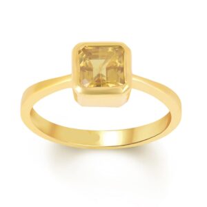 Yellow Sapphire Adjustable Ring in Ashtadhatu RKPUK04