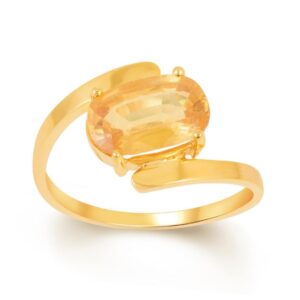 Yellow Sapphire Adjustable Ring in Ashtadhatu RKPUK05