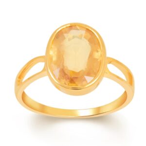 Yellow Sapphire Adjustable Ring in Ashtadhatu RKPUK07