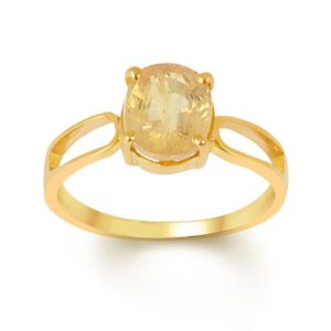 Yellow Sapphire Adjustable Ring in Ashtadhatu RKPUK08