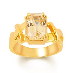 Yellow Sapphire Adjustable Ring in Ashtadhatu RKPUK10
