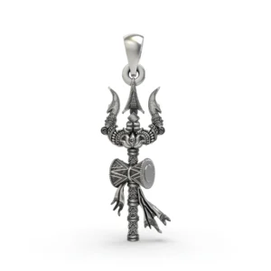 925 Silver Trishul Pendant – Lord Shiva Trident Necklace for Protection, Power & Devotion