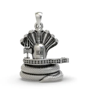 Shiva Lingam with Snake Pendant – Powerful Mahadev Symbol of Energy & Protection | Spiritual Jyotirlinga Amulet