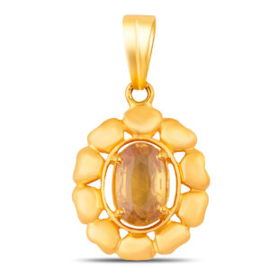 Yellow Sapphire Adjustable Pendant in Ashtadhatu RKPUKP01