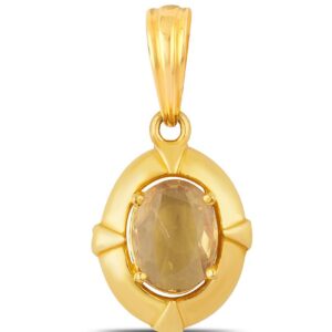 Yellow Sapphire Adjustable Pendant in Ashtadhatu RKPUKP02