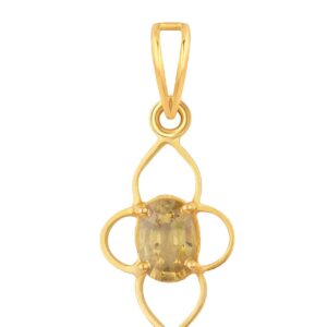 Yellow Sapphire Adjustable Pendant in Ashtadhatu RKPUKP03