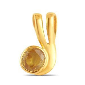 Yellow Sapphire Adjustable Pendant in Ashtadhatu RKPUKP05