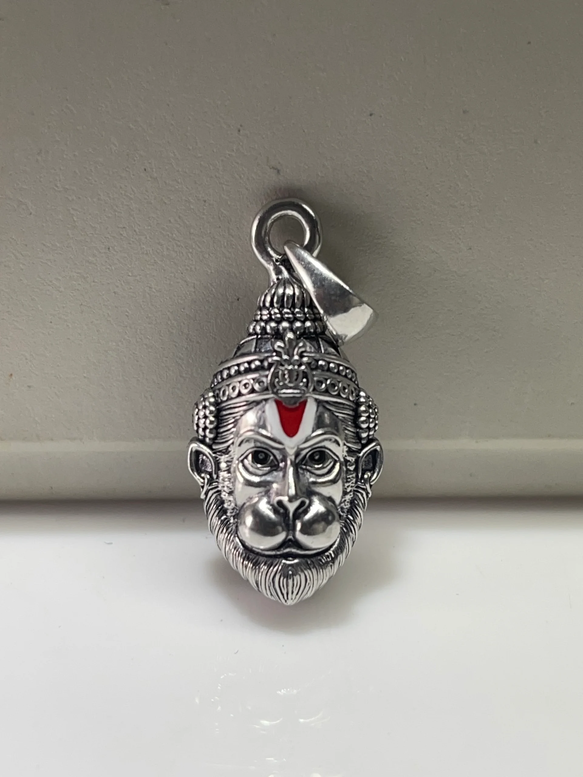925 Silver Locket Hanumanji Face Pendant | Intricately Detailed Hindu God Necklace for Strength, Protection & Devotion