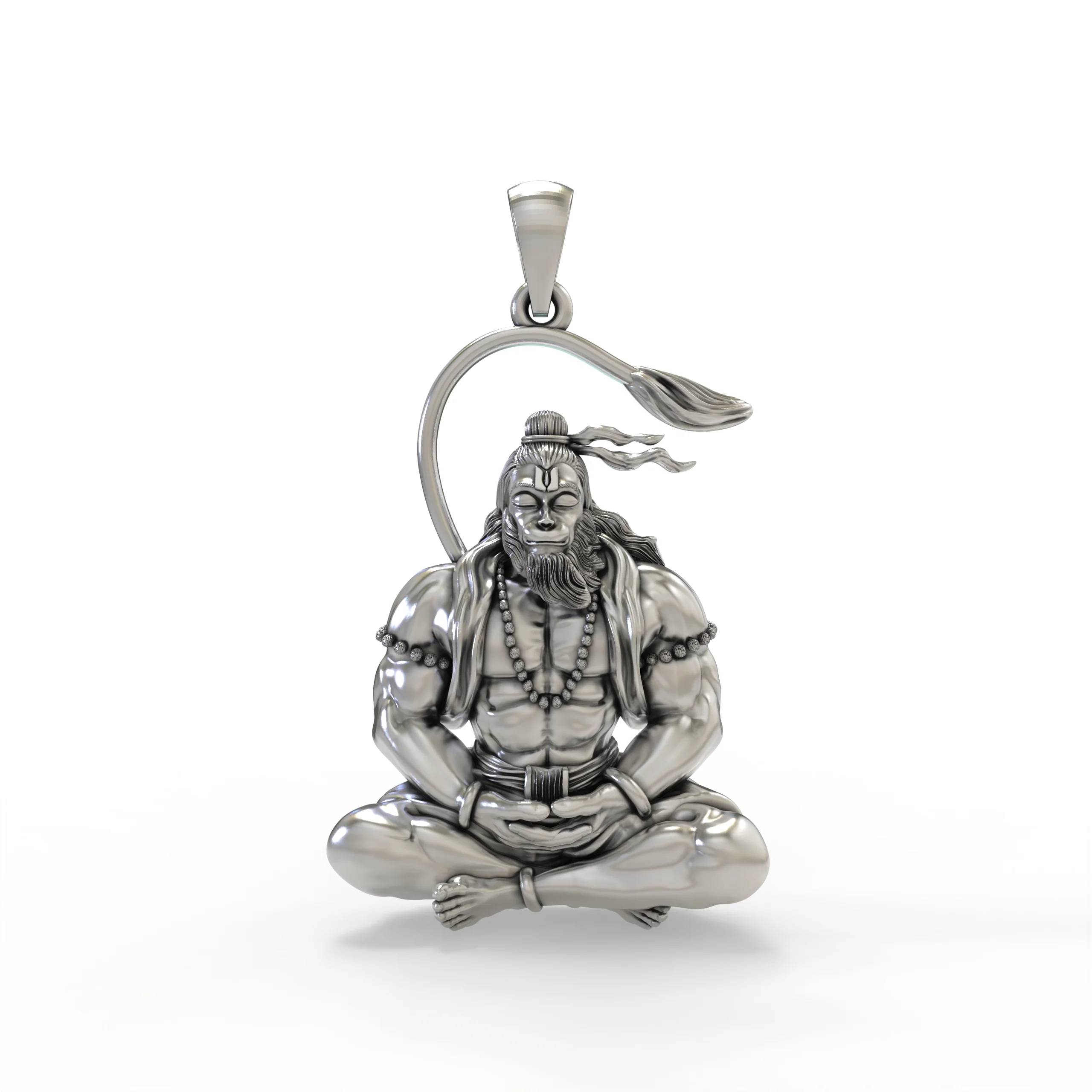 Hanuman Meditation in 925 Silver Locket