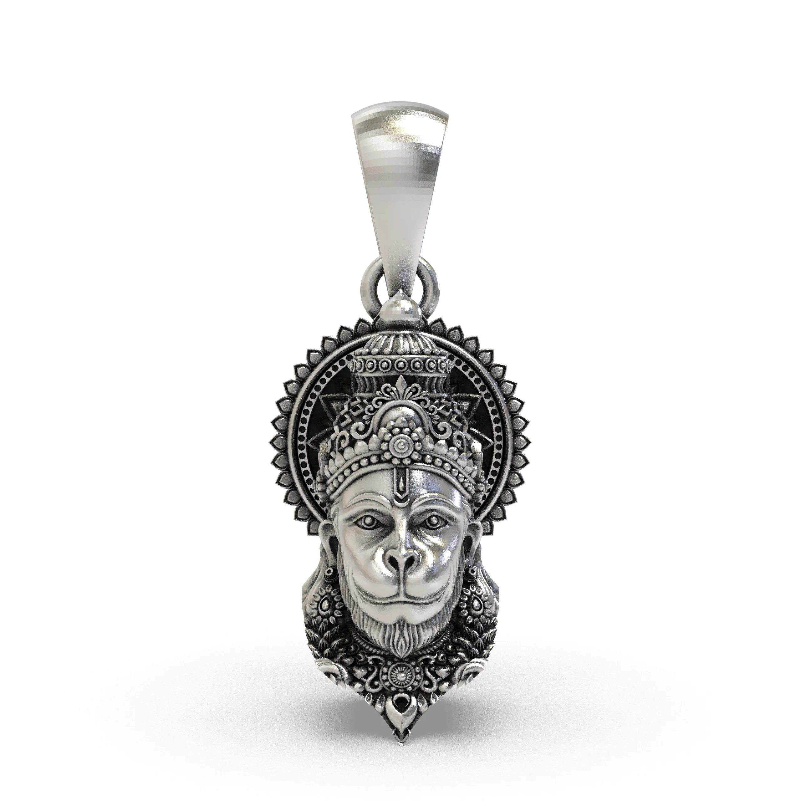 Hanumanji Face Pendant – Lord Hanuman Jewelry | Handmade Devotional Pendant for Strength & Protection in SILVER LOCKET