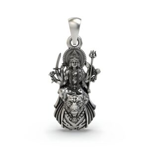 925 Silver Ambemaa Pendant | Goddess Durga Mata Jewelry | Spiritual Hindu Amba Pendant for Protection & Power