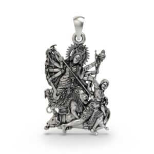 925 Silver Durga Maa Pendant – Divine Goddess Durga Locket for Protection & Blessings