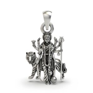 Durga Maa Pendant in Pure 925 Silver | Powerful Divine Goddess Jewelry for Strength & Protection
