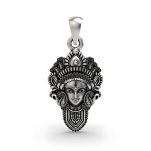 925 Silver Durga Maa Face Pendant | Divine Shakti Jewelry | Powerful Protection Amulet for Men & Women