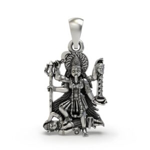 925 Sterling Silver Adya MahaKali Pendant | Kali Maa Necklace | Protection & Strength
