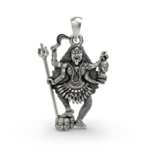 925 Silver Kalimaa Pendant | Oxidised Silver Hindu Goddess Jewelry | Divine Protection & Spiritual Blessings Necklace
