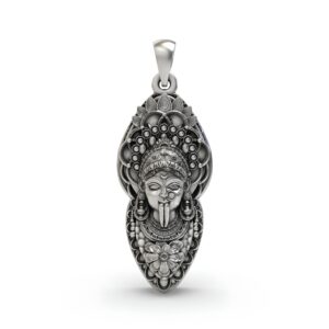 925 Silver Kalimaa Face Pendant | Fierce Goddess Kali Ma Locket | Spiritual Jewelry for Protection & Power