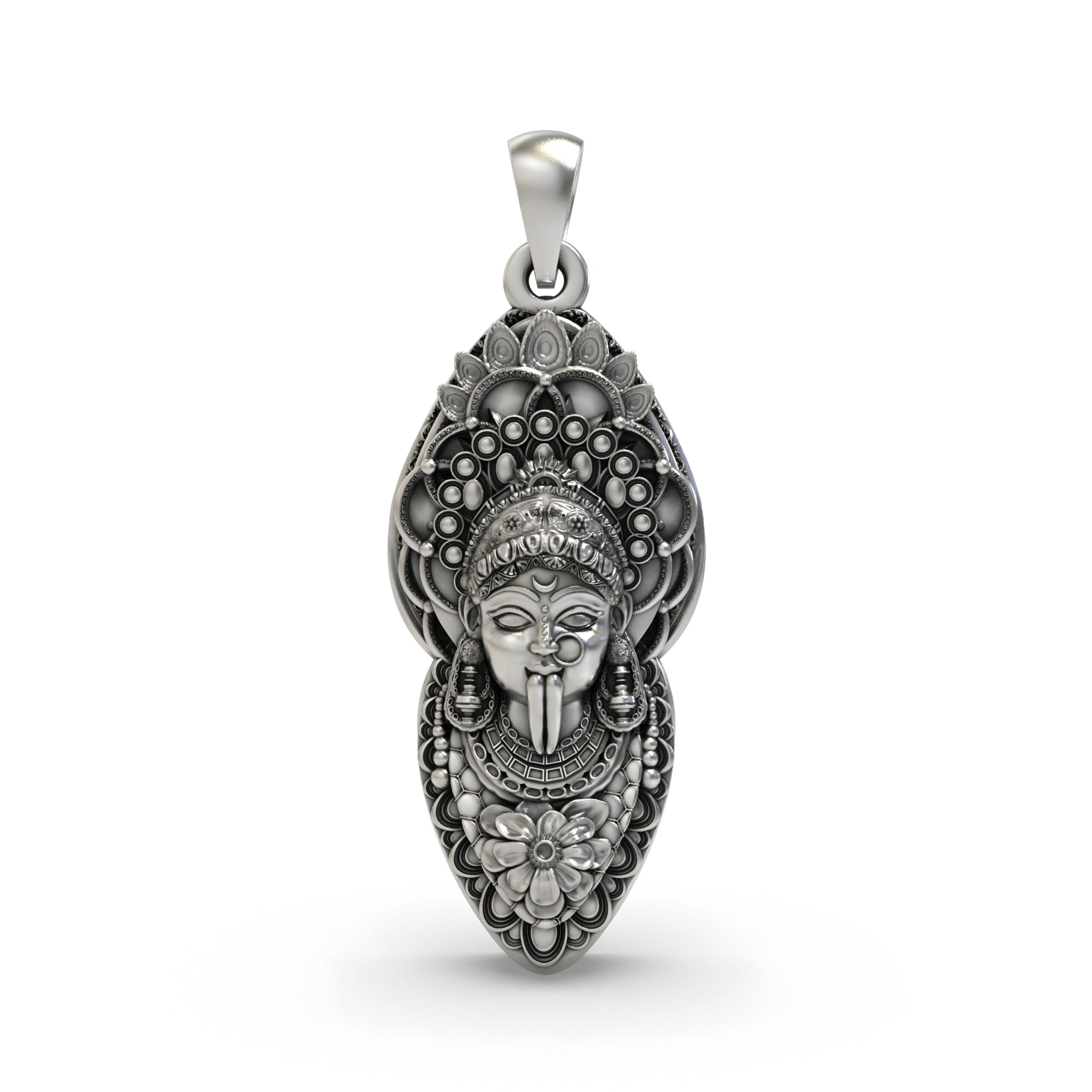 925 Silver Kalimaa Face Pendant | Fierce Goddess Kali Ma Locket | Spiritual Jewelry for Protection & Power